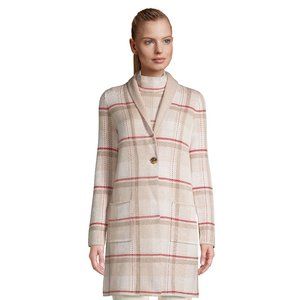 Cardigan Jacket Sweater Coat Ivory Cream Tartan Plaid Petite S PS SP 8P P8 6P P6